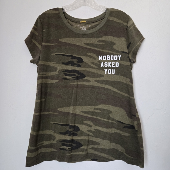 Wound Up Tops - Wound Up Nobody Asked You Camo Tee Sz XL